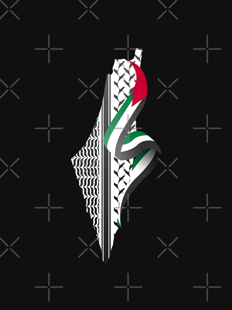 Palestinian keffiyeh, Palestine map Pattern Essential T-Shirt for Sale by  Mo5tar