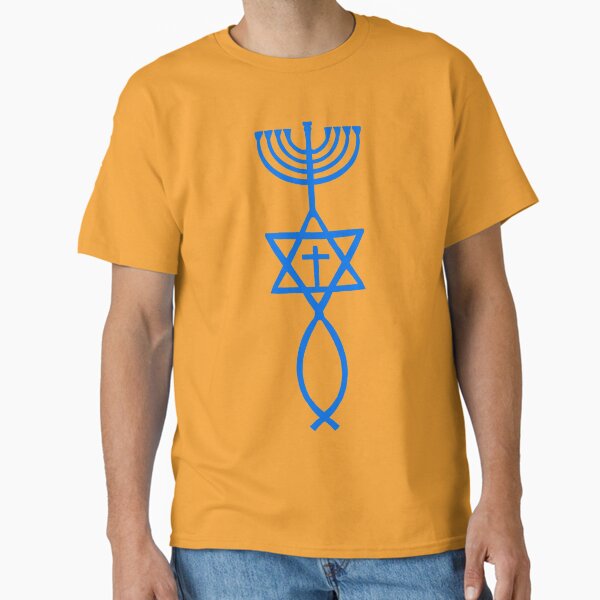 Item preview, Messianic menorah, Jewish, Star of David and Christian fish, Yeshua, Jesus designed and sold by Ruthanndesigns.