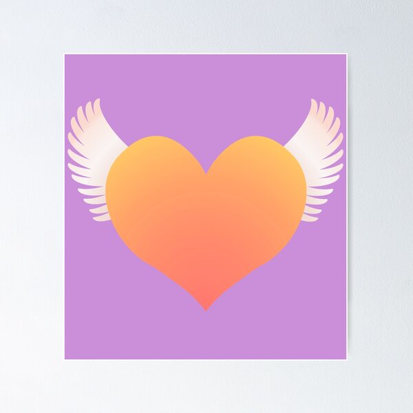 Item preview, Winged Orange Heart designed and sold by RawSunArt.