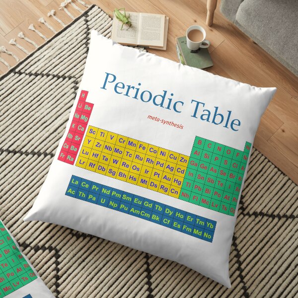Periodic Table by meta-synthesis Floor Pillow