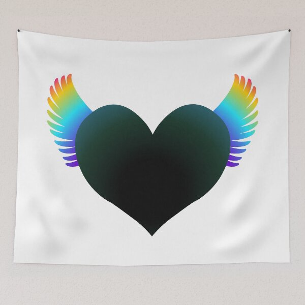 Item preview, Rainbow-Winged Black Heart designed and sold by RawSunArt.