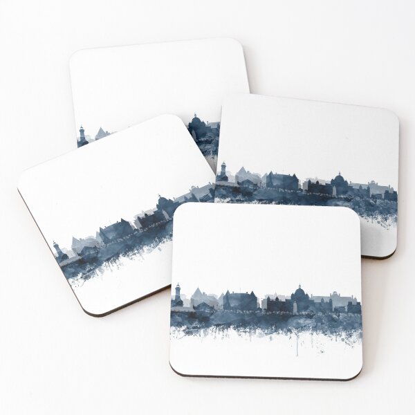 Item preview, Victoria Skyline Watercolor Navy Blue by Zouzounio Art designed and sold by zouzounioart.