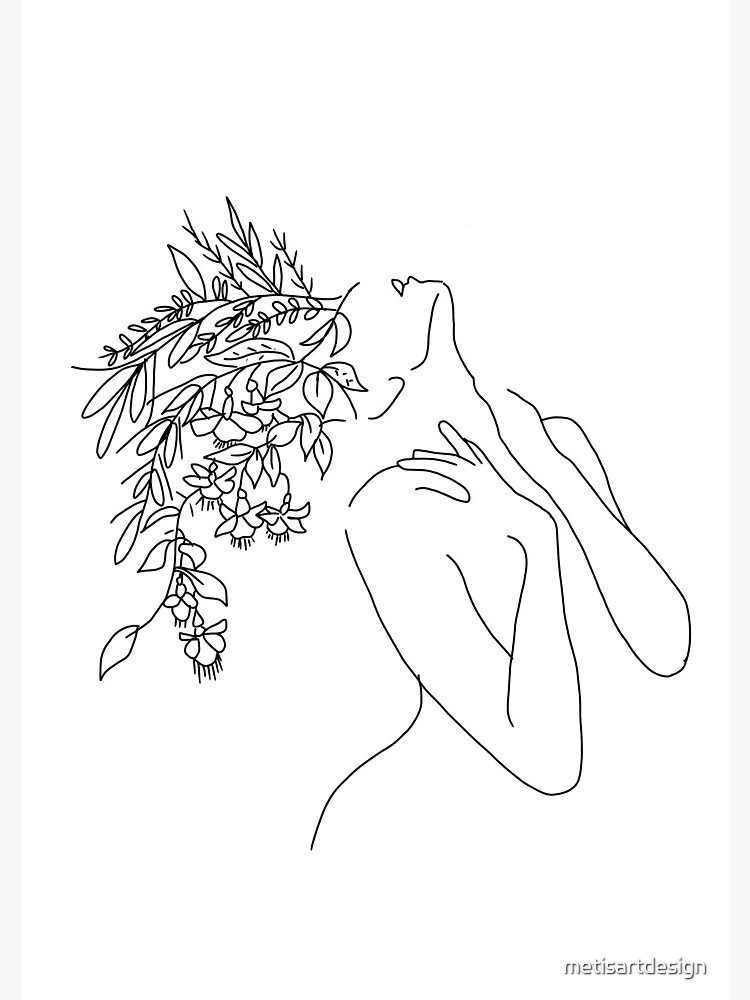 Fleur en t te de femme. Illustration de ligne vectorielle. Dessin au trait. Une ligne. Visage de la nature. Cosm tiques naturels. Ic ne de fleur