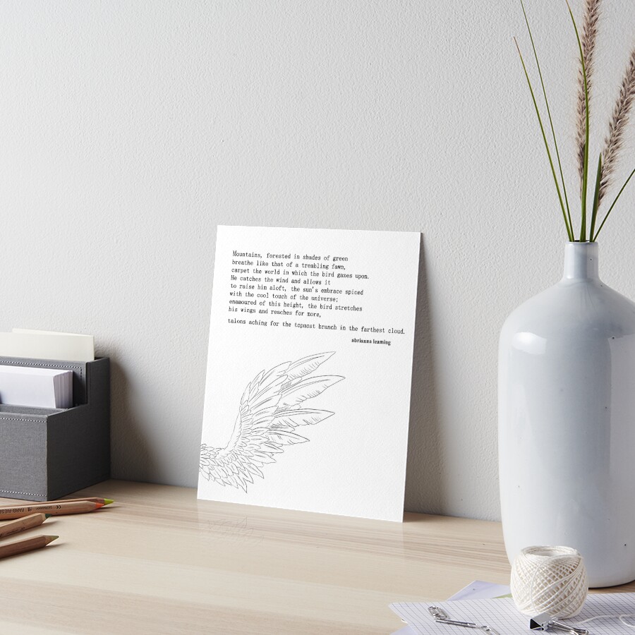 Aflight Poem Art Board Print