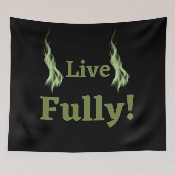 Item preview, Live Fully! Motivation & Green Fire Flame designed and sold by ShaunSandhu.
