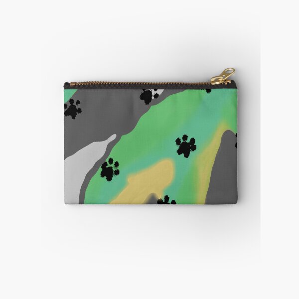 Item preview, Puppy Paws Grays Greens Yellow designed and sold by DesignsByMuriel.