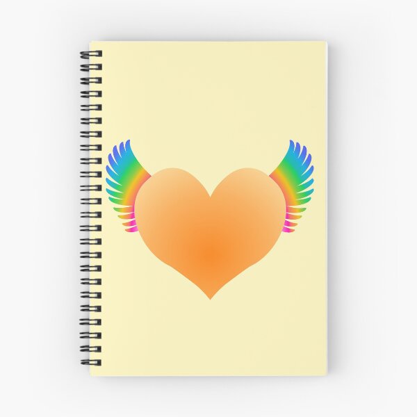 Item preview, Rainbow-Winged Orange Heart designed and sold by RawSunArt.