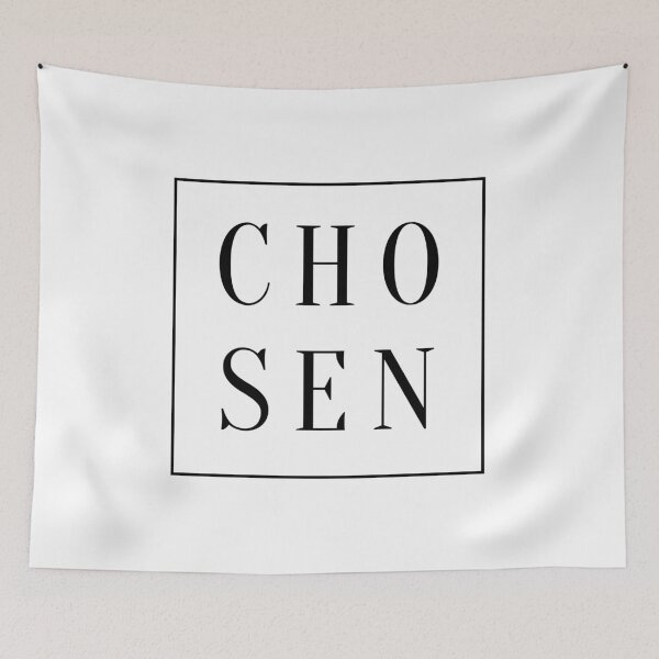 Item preview, "CHOSEN" Minimal B&W Christian Graphic Text, Modern Contemporary designed and sold by PeriodicLabel.