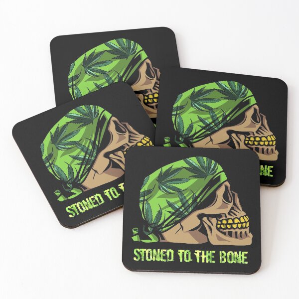 Item preview, Stoned to the Bone - Stoner Skull - Cannabis Marijuana Weed Smoker Image designed and sold by CannaCreative.