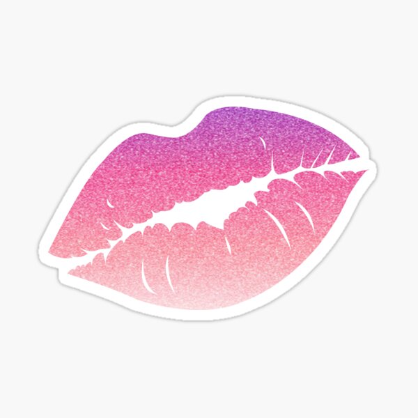 Pastel Pink Ombre Faux Glitter Lips Sticker For Sale By Felicity K