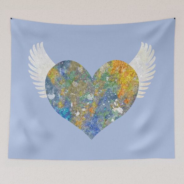 Item preview, Colorful Stone Heart - Blue & Gold designed and sold by RawSunArt.