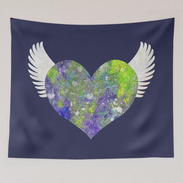 Item preview, Colorful Stone Heart - Indigo & Green designed and sold by RawSunArt.