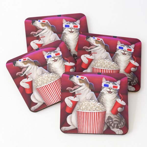 Item preview, Dog and cat at the movies designed and sold by Mehu.