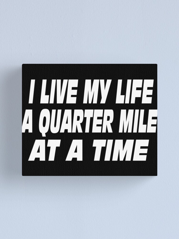 I live my life a quarter mile at a time Fast and Furious quote