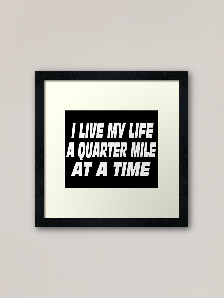 I live my life a quarter mile at a time Fast and Furious quote