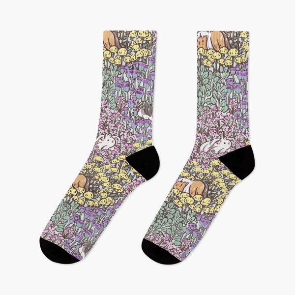 Item preview, Long Haired Guinea pigs and Floral Garden pattern designed and sold by Miri-Noristudio.