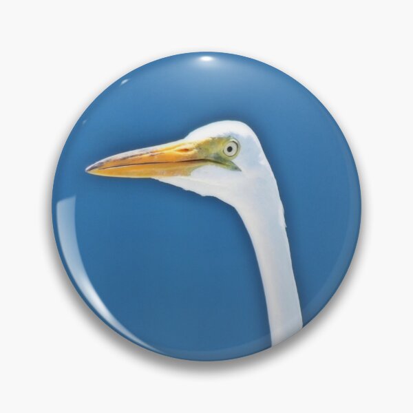 Aperçu de l'œuvre Aigrette à la recherche avec ciel bleu derrière créée et vendue par TheSplitWindow.