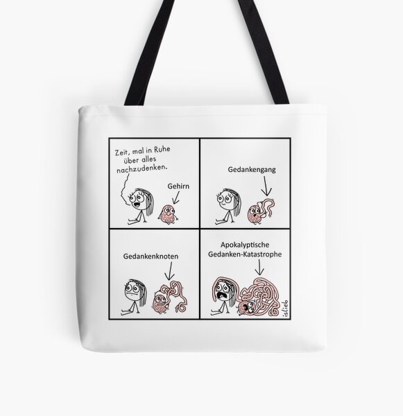 Nachdenken Allover-Print Tote Bag