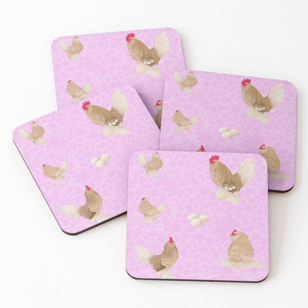 Item preview, Golden Neck Belgian D'Uccle Pattern Pink designed and sold by Ashley Gagnon.