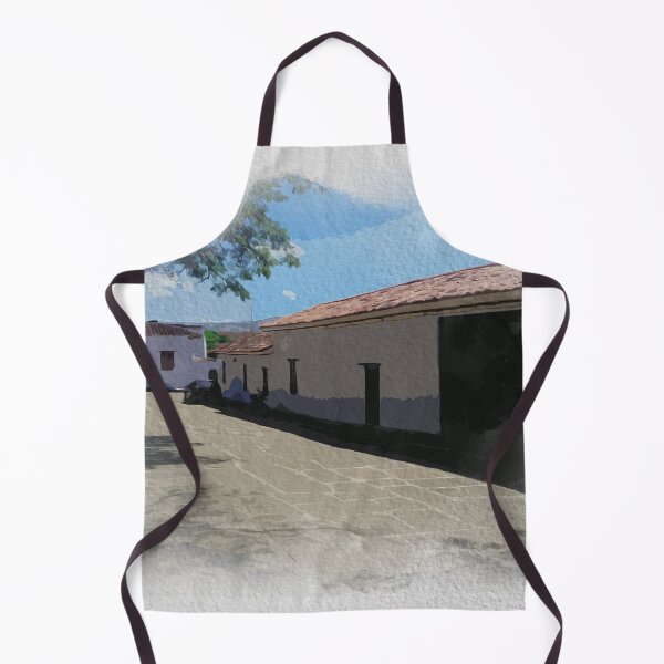Item preview, Watercolor colonial street of old houses in Colombia white background designed and sold by FDbubble1986.