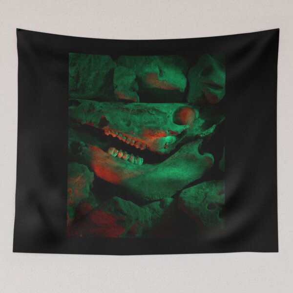 Item preview, Glowing Neon Green & Red Cow Skulls Design designed and sold by EarthArtDesigns.