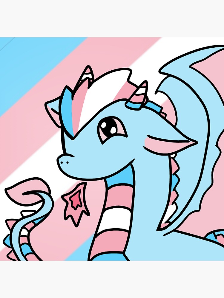 Trans Pride Dragon Sticker By Kitkatkiwikat Redbubble 3976