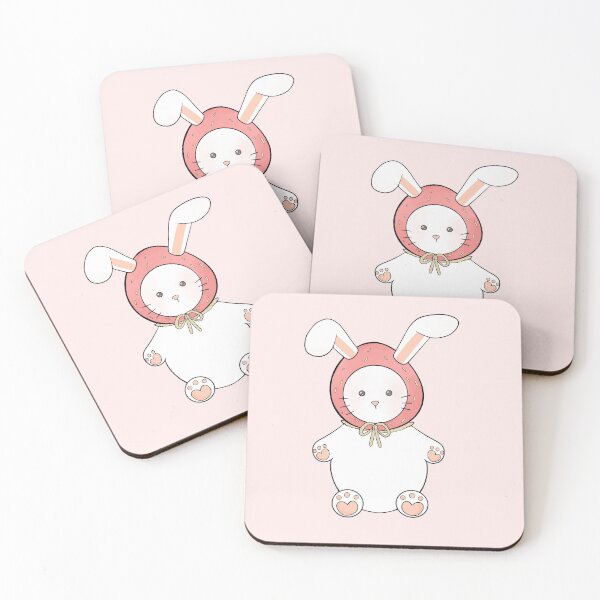 Item preview, Cute Bunny With a Strawberry Hat designed and sold by PinkcloudsArt.