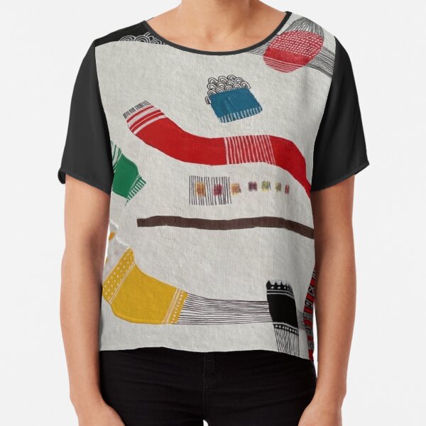 White Rug Bugs Chiffon Top