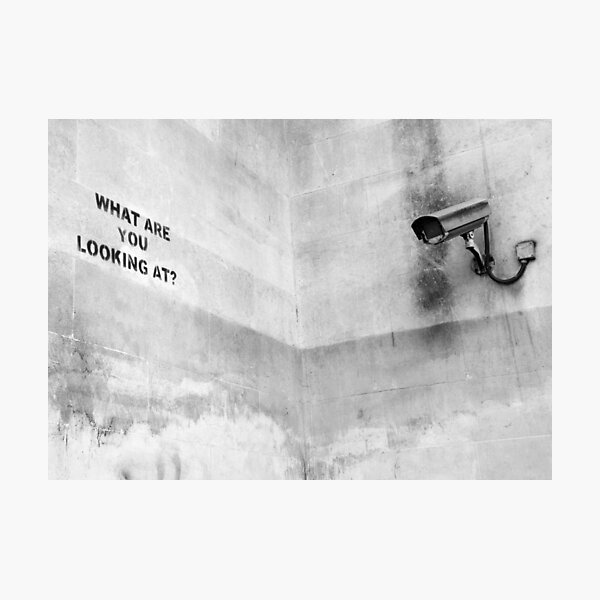 Item preview, Banksy, What are you looking at? designed and sold by ManwithaCamera.