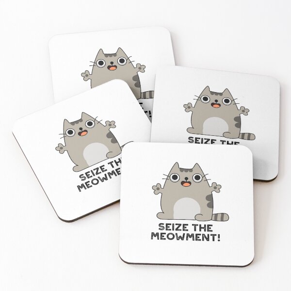 Item preview, Seize The Meow-ment Positive Cat Puns  designed and sold by punnybone.