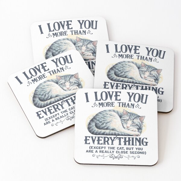 Item preview, Cat Lovers I Love You More Than Everything Funny Design For Couple  designed and sold by teest2209.