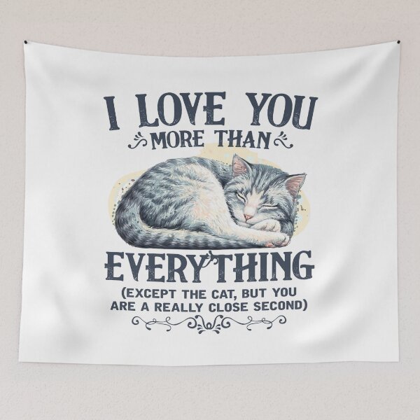 Item preview, Cat Lovers I Love You More Than Everything Funny Design For Couple  designed and sold by teest2209.