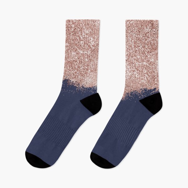 Item preview, Rose Gold Blush Dusty Pink Navy Blue Girly Glitter Dust designed and sold by idovedesign.