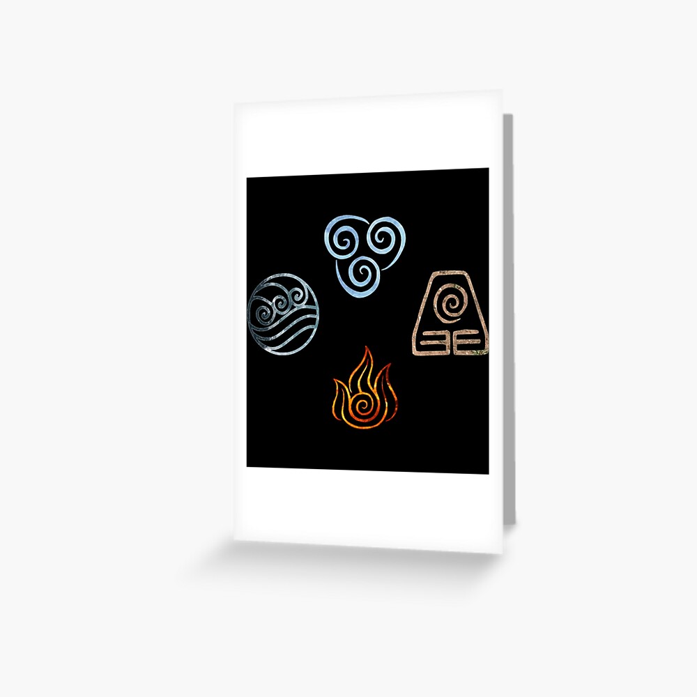 The Four Elements Symbols Avatar The Last Fantasy Anime Airbender Greeting Card For Sale By 3085