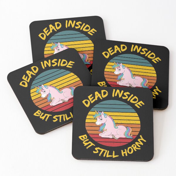 Item preview, Dead Inside But Still Horny - Funny Unicorn designed and sold by ecdato.