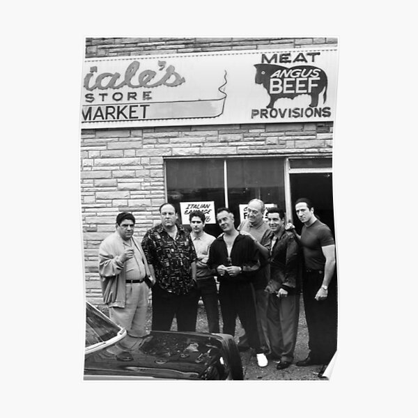 The Sopranos Family Black & White Poster