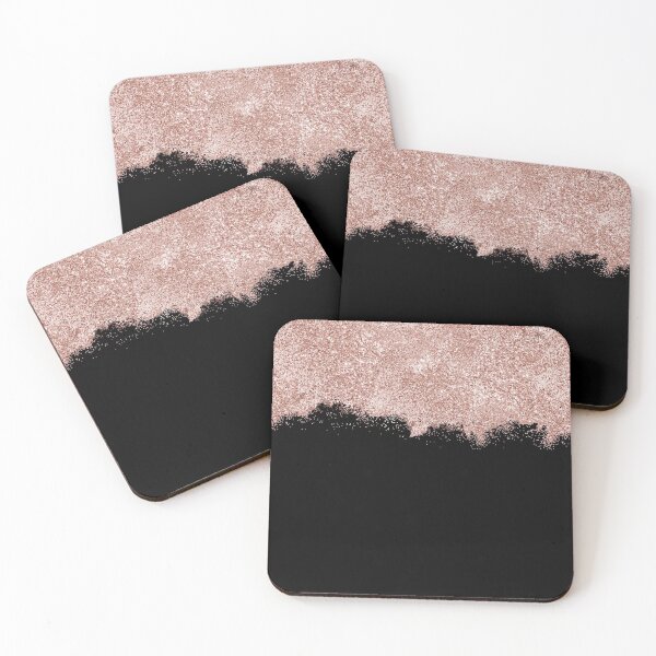 Item preview, Rose Gold Blush Dusty Pink Black Girly Glitter Dust designed and sold by idovedesign.