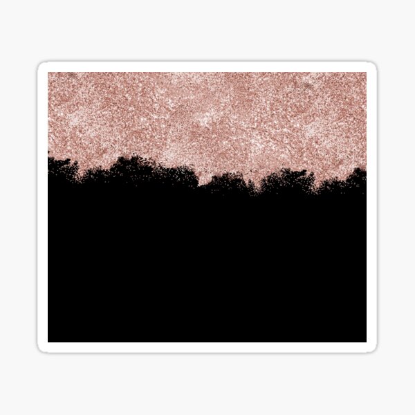 Rose Gold Blush Dusty Pink Black Girly Glitter Dust Sticker