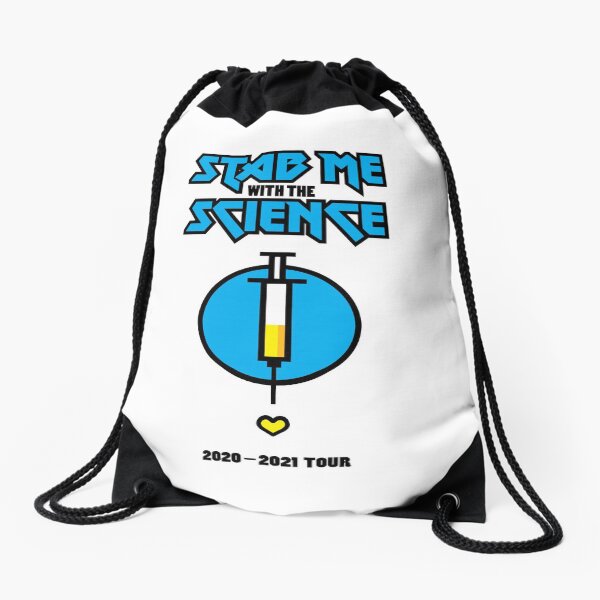 Stab Me With The Science 2020-2021 Tour Design, Rock Edition (Blue) Drawstring Bag