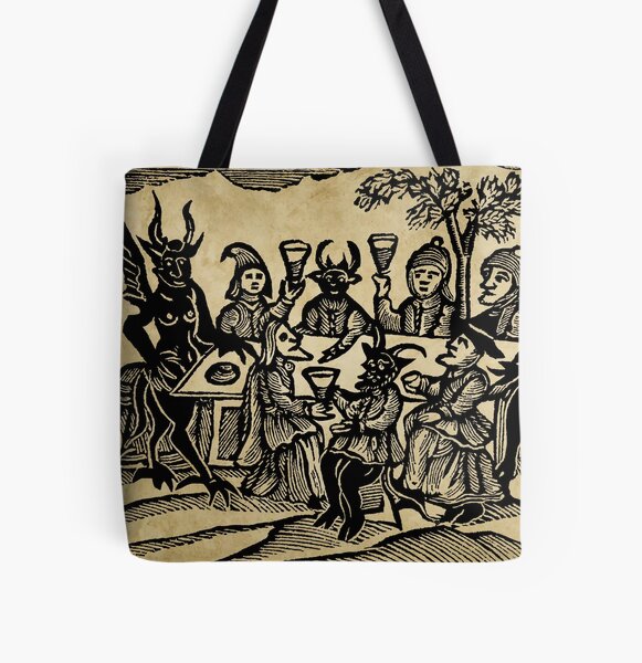 Vintage Witch in Paris Canvas Tote Bag