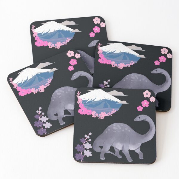 Item preview, Dinosaur And Volcano With Pretty Flowers designed and sold by H3designs.
