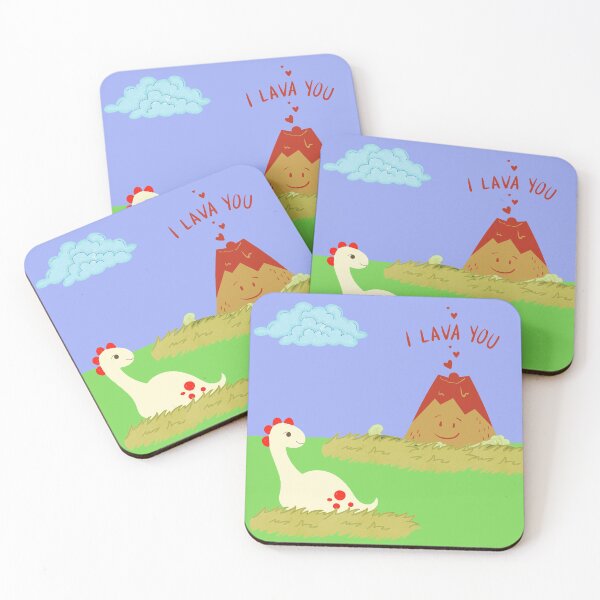 Item preview, Cute Funny Dinosaur And Volcano I Lava You designed and sold by H3designs.