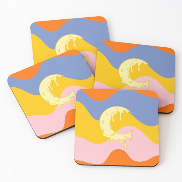 Item preview, Retro Psychedelic Dreamy Melting Moon Waves designed and sold by Natasha Rolfe.