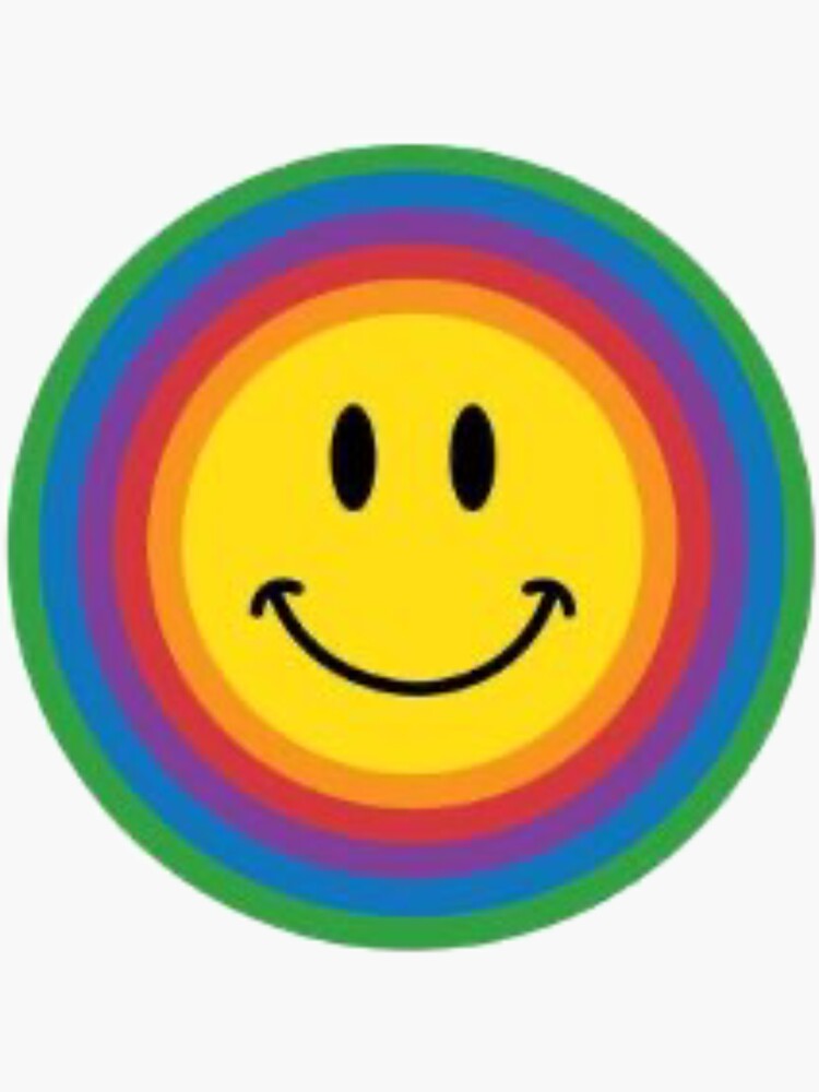 Pride Smiley Face Sticker For Sale By Artbymal Redbubble 