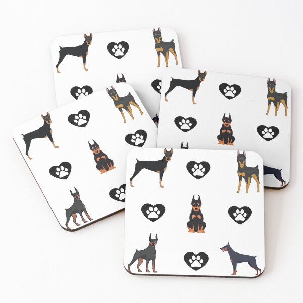 Item preview, Doberman Sticker Pack with Paw Prints - Doberman Lovers designed and sold by CaitU.