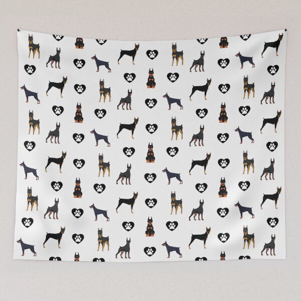 Item preview, Doberman Sticker Pack with Paw Prints - Doberman Lovers designed and sold by CaitU.
