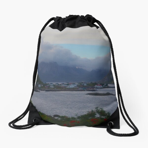 Reine - landscape. Norway 08. 2011. © Andrzej Goszcz. Drawstring Bag
