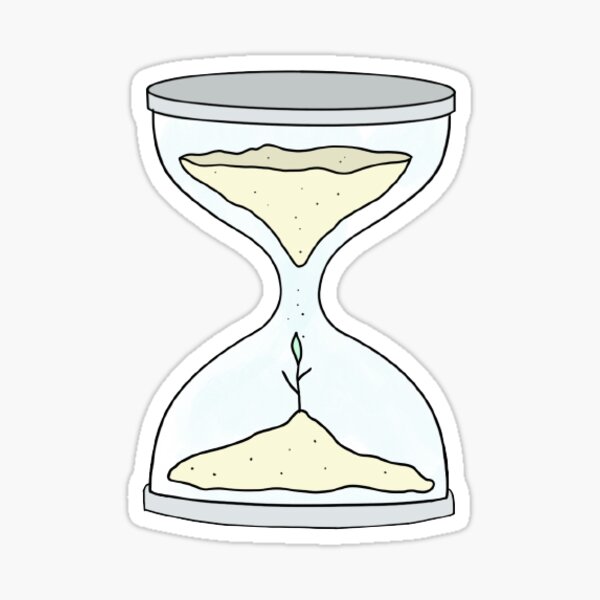 Sand timer, hourglass plant grow Sticker