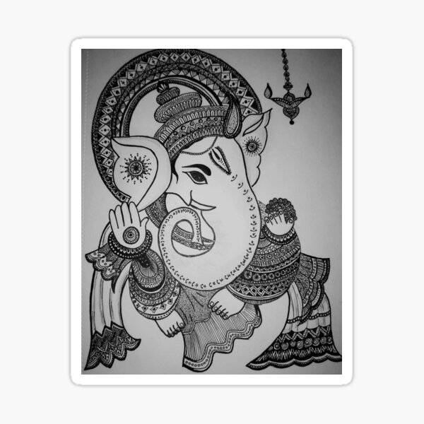 Lord Ganesha Mandala Art Sticker For Sale By Dreamydesigner Redbubble