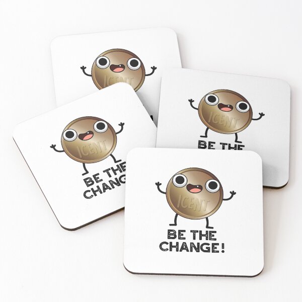 Item preview, Be The Change Positive Coin Puns  designed and sold by punnybone.